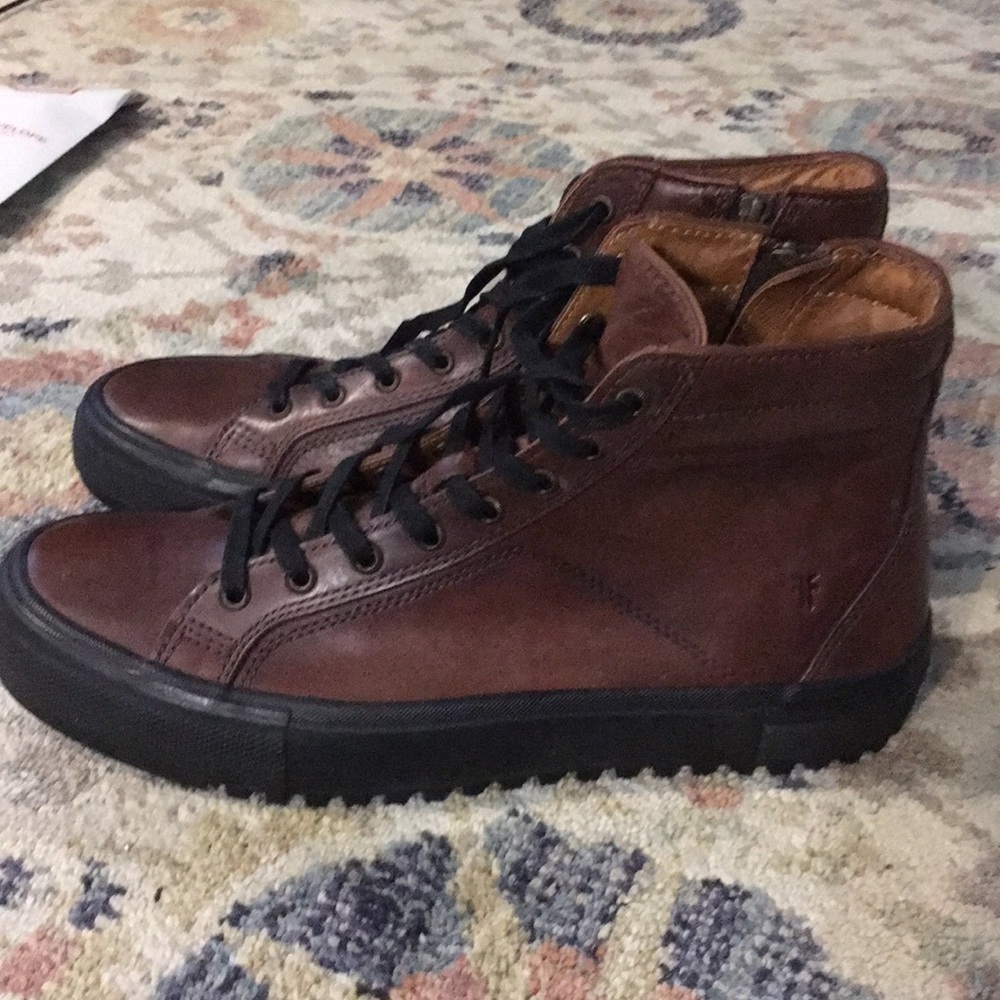Frye Leather Hi-Top Sneaker Boots